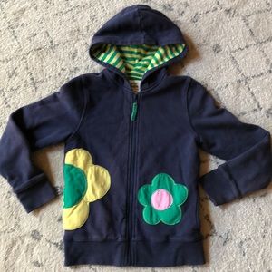 Mini Boden jacket 11/12 navy flower power